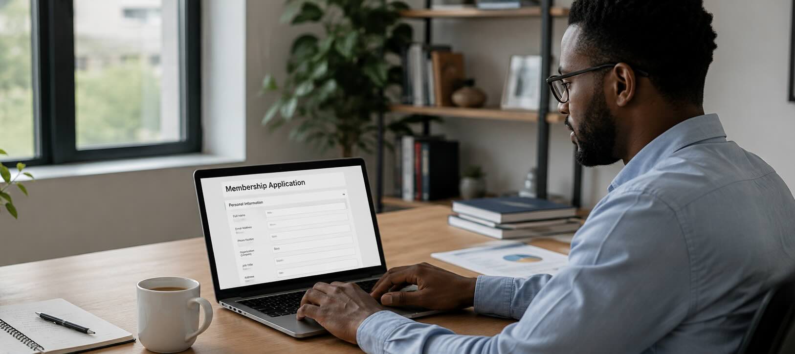 A business owner completing a CIBET membership application