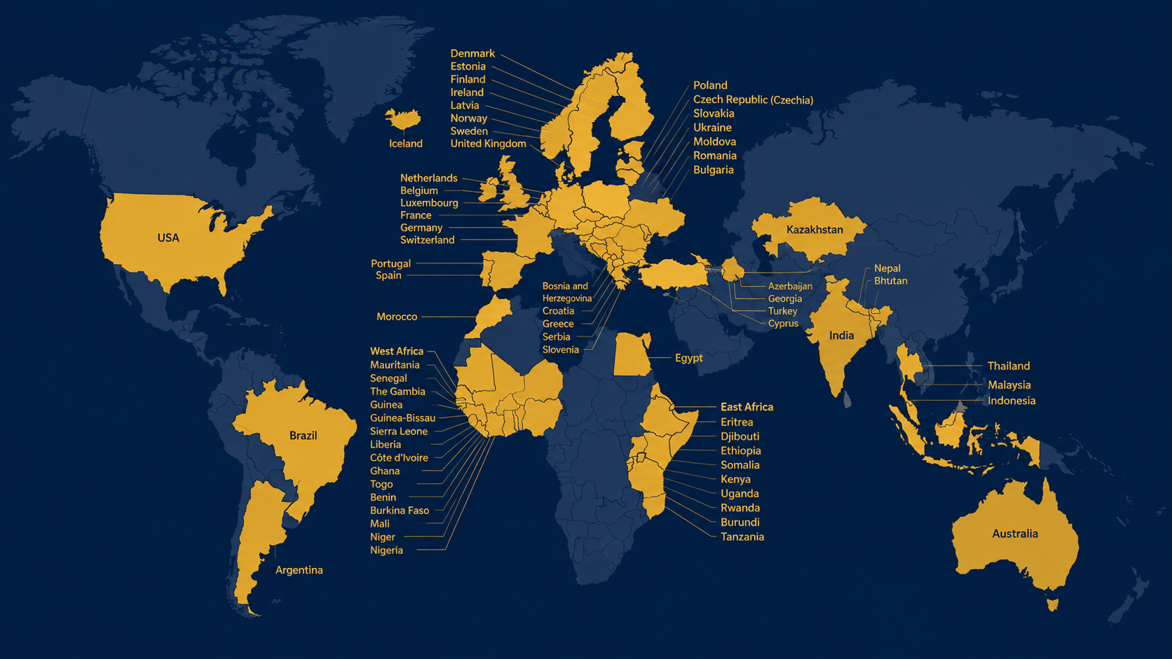 Map showing CIBET chapters and regional representation