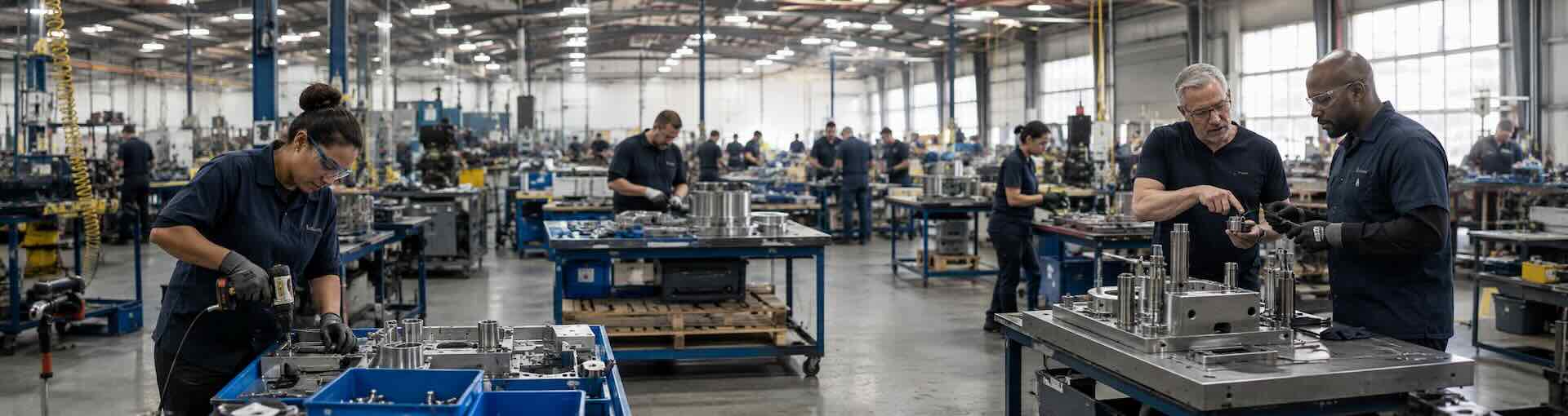 Documentary photograph representing the Manufacturing sector at work. Real setting, natural light, mid-activity.