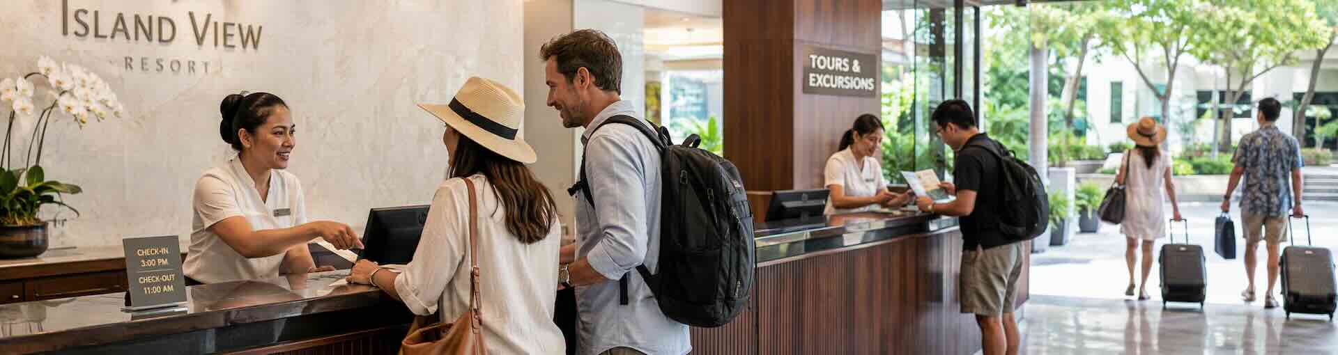 Documentary photograph representing the Tourism sector at work. Real setting, natural light, mid-activity.